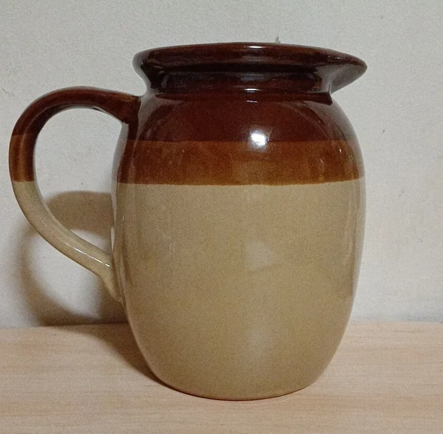 Vintage Brown Stoneware Jug Picher In Beautiful Condition  No Chips Or Cracks