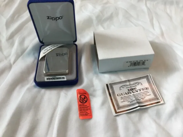 NEW 2004 Zippo Lighter Sterling Silver 1941 Replica With Blue Case