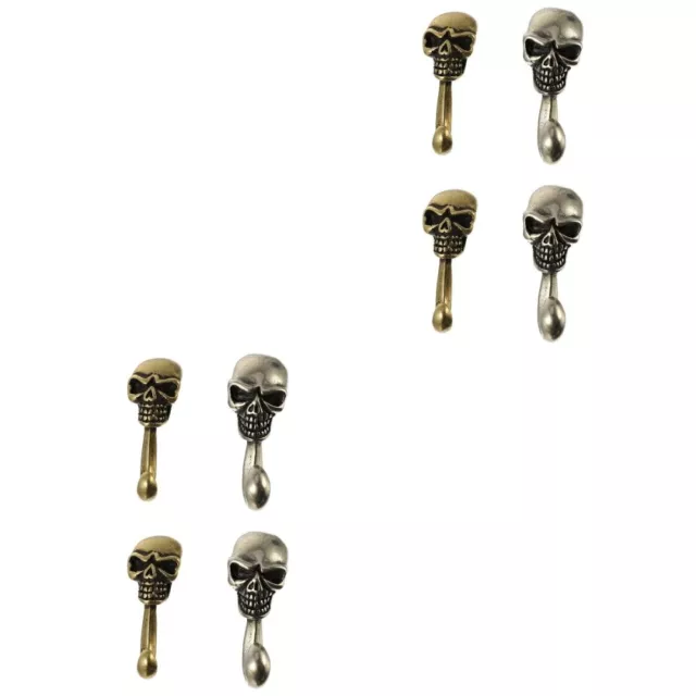 8 Pcs Brass Skull Hook Mini Ornament Storage Hooks Small for Hanging