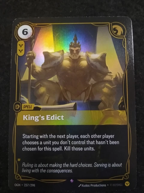 KING'S EDICT 237/298 Riftbound League Of Legends Rare Foil English Card ...