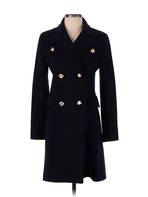 Fleurette Women Blue Wool Coat 2