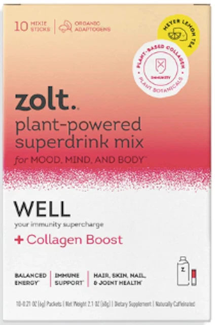 Zolt Plant-Powered Superdrink Mix - Well + Collagene Boost Meyer Limone Tè