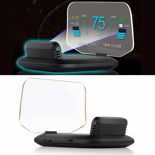 Head Up Display C1 Speed/RPM/Voltage Warning Hud System OBD2+GPS Projector Auto