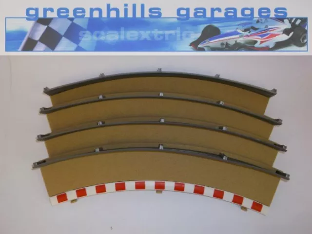 Greenhills Scalextric Standard Curve Outer Borders & Fences x 4 Stone C8228 -...