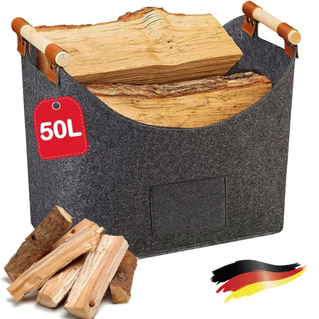 Designer Feuerholzkorb Filzkorb Kaminholzkorb Brennholzkorb Holzkorb Filz XXL DE