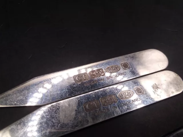Fully Hallmarked Silver Collar Stiffeners Stays Charles Tyrwhitt?
