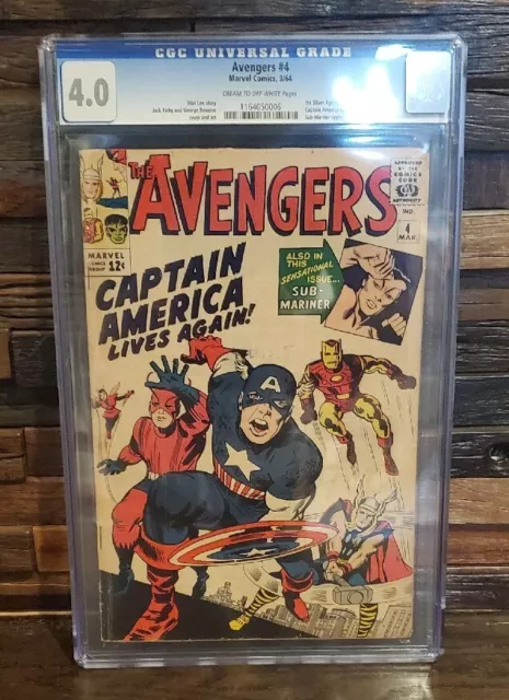 Avengers #4 CGC 4.5 1st Silver Age Appearance of Captain America Marvel 1964