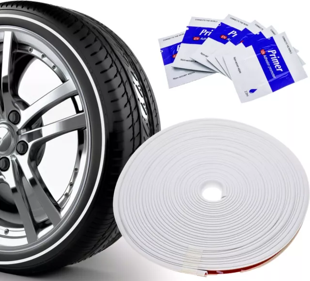 Protezione cerchi auto gomma anelli di protezione cerchi protettori cerchi 8 metri - bianco