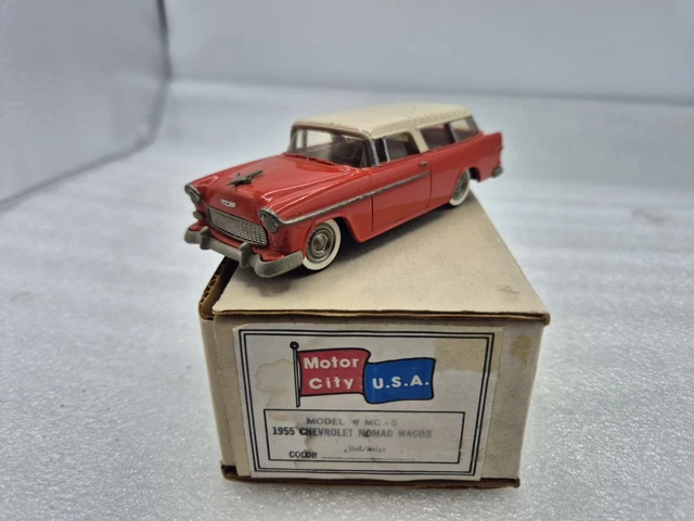 U.S.A. MODELS MOTOR City Mc-5 Chevrolet Nomad Wagon 1955 Red Beige Mint