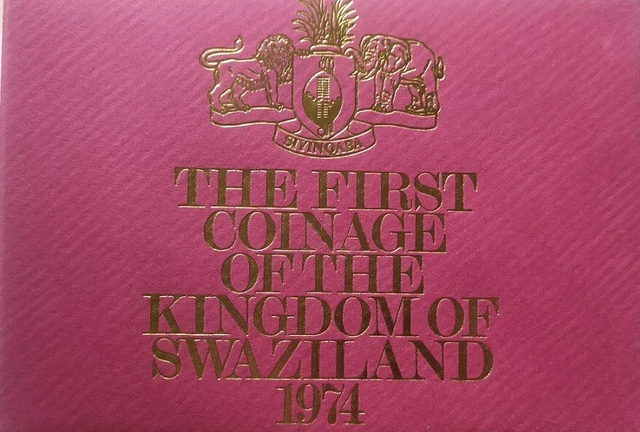 Swaziland set 7 coins 1 2 5 10 20 50 Cents 1 Lilangeni 1974 Proof / aUNC in case