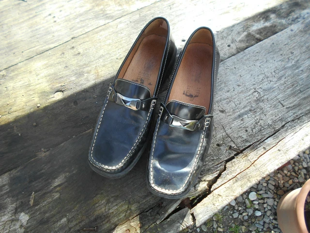 Mocassins à Talons Minelli T37 Cuir Noir - Occasion (talons Abîmés)