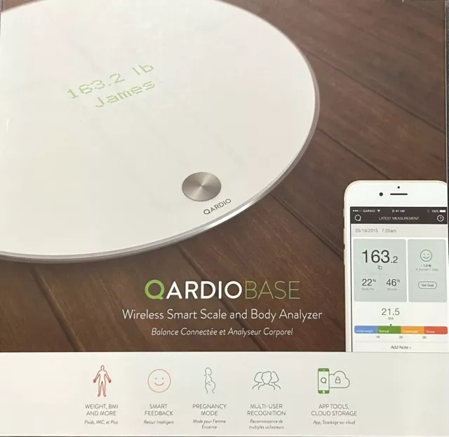 QARDIO - QardioBase – Wireless Smart Scale and Body Composition Analyser – White