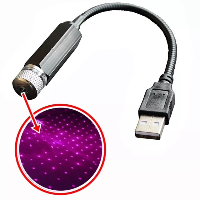 Apto para VW USB LED Romántico Proyector Interior Cielo Violeta Lámpara