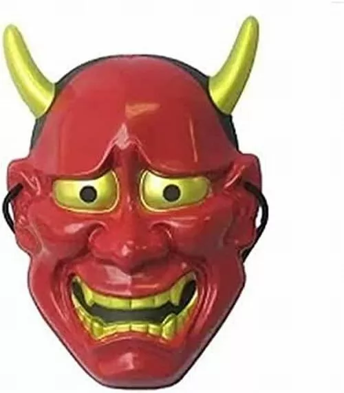 Japanese Kabuki Hannya Demon Red Mask Omen Traditional Face cosplay Japan