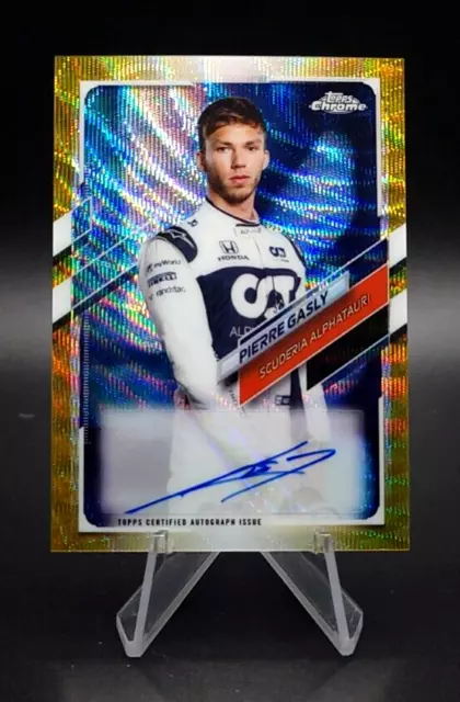 2021 Topps Chrome F1 PIERRE GASLY Gold Wave AUTO #/50 Alpine Alphatauri Formula