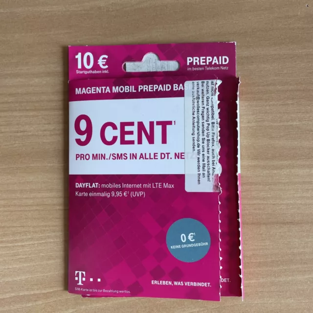 Telekom Magenta Mobil Prepaid Basic✔ 9 Cent Xtra Call✔ Deutsche Telekom D1 Xtra
