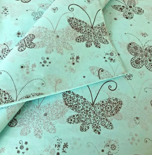 Patterned Printed Tissue Paper Wrap *Turquoise Butterflies* Premium Quality