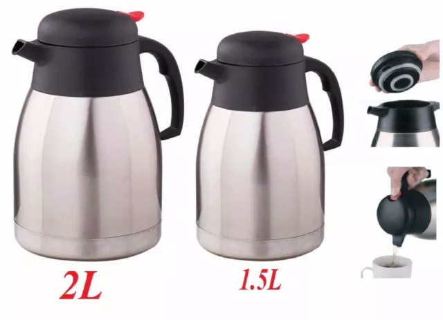 Thermos Flask Stainless Steel Hot Cold Double Wall Isolating Jug Thermal 1.5L/2L