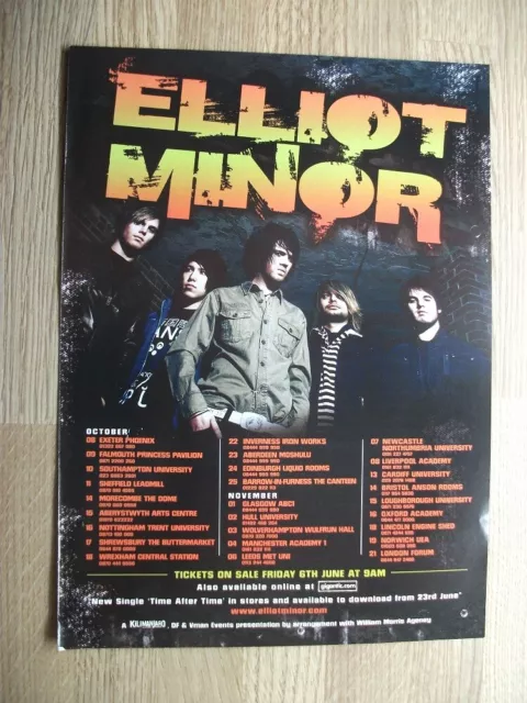 Elliot Minor - Uk Tour Dates 2008 V2 - Poster  Advert 28 X 21 Cm