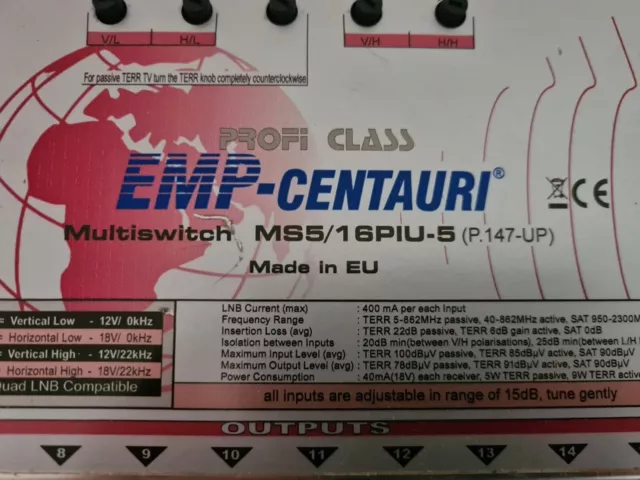 EMP Multischalter MS 5/16 PIU-5 Centauri Profi Line für 1 Satellit 16 Teilnehmer 2