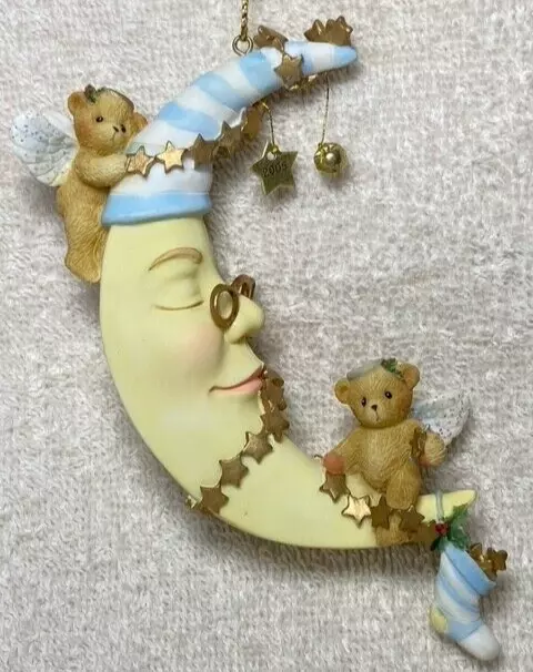 Cherished Teddies 2005 ANGEL BEARS ON MOON Hanging Ornament #4002835 ~ BNIB!