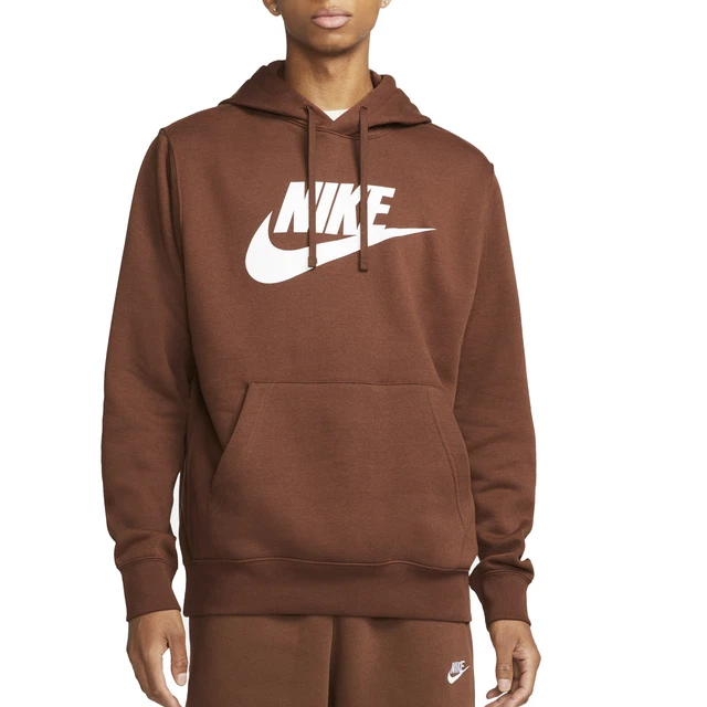 Nike Felpa da Uomo con Cappuccio Club Graphic Marrone Taglia L Cod BV2973-259