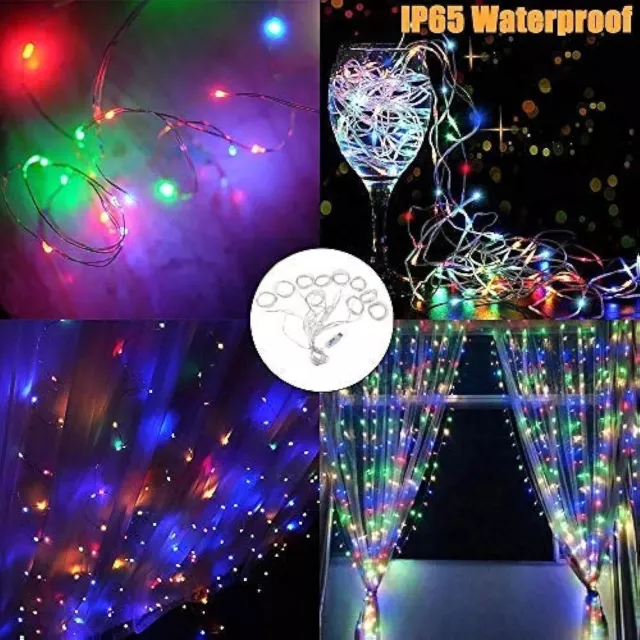 Window Curtain String Lights 300 LED Fairy String Light 8 Lighting Modes USB