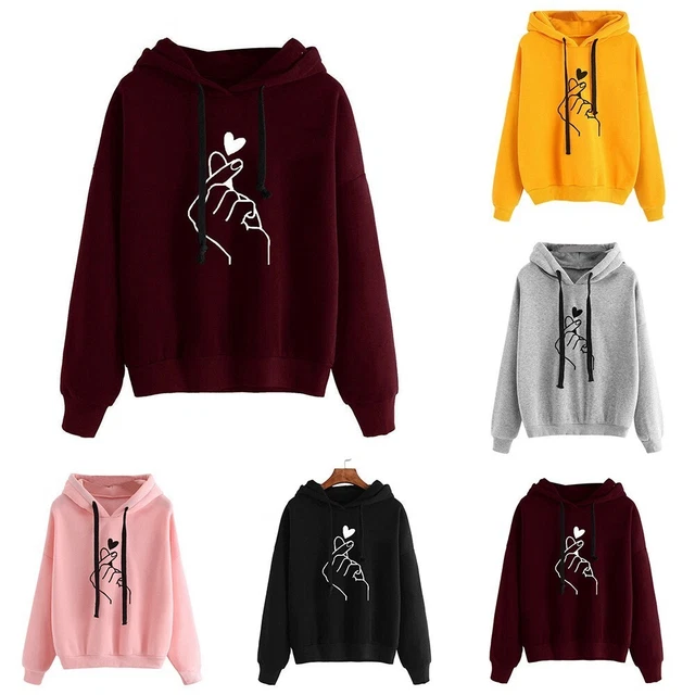 Donna Felpe con Cappuccio Pullover Abbigliamento Sportivo Top Invernale
