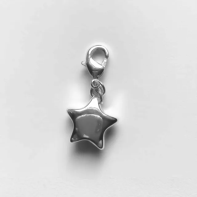 New Chunky Star Charm With Lobster Clasp Silver Plated Free Pouch Ncgt