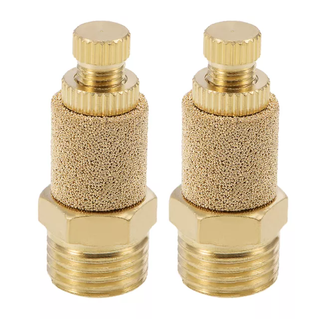 Haut  échappement air pneumatique réglable Cuivre Or BSPT 1/4 2pcs