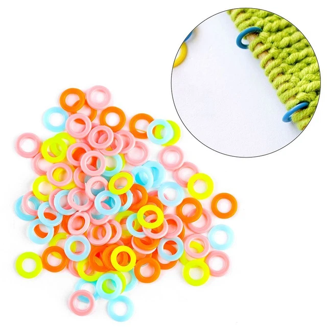 Gancho Plástico Marca Círculo Crochet Anillo Bloqueo Puntada Marcadores Herramienta de Tejer