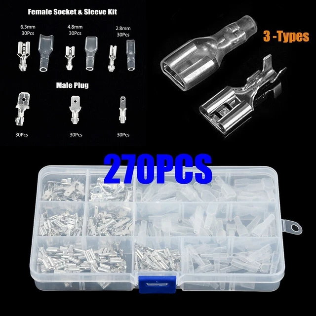 270 Pièce Bêche à Sertir Connexion Câble Cuivre Laiton Étamé Durable