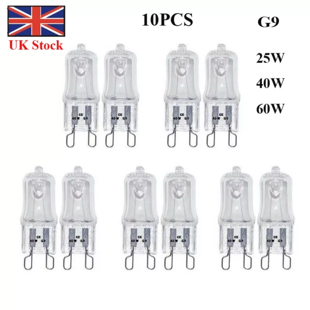 10Pcs G9 Halogen Bulbs ECO 60W 40W 25W Capsule 240V Warm White Replacement Lamp