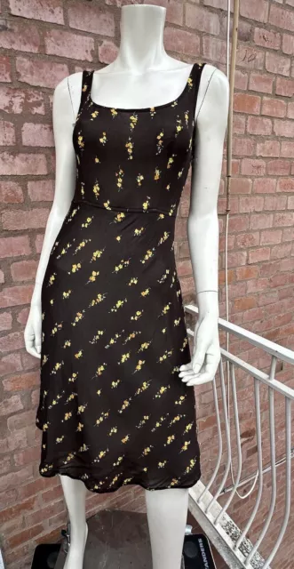 MOSCHINO Pencil Dress Floral Ditsy Brown Viscose Size IT42 S