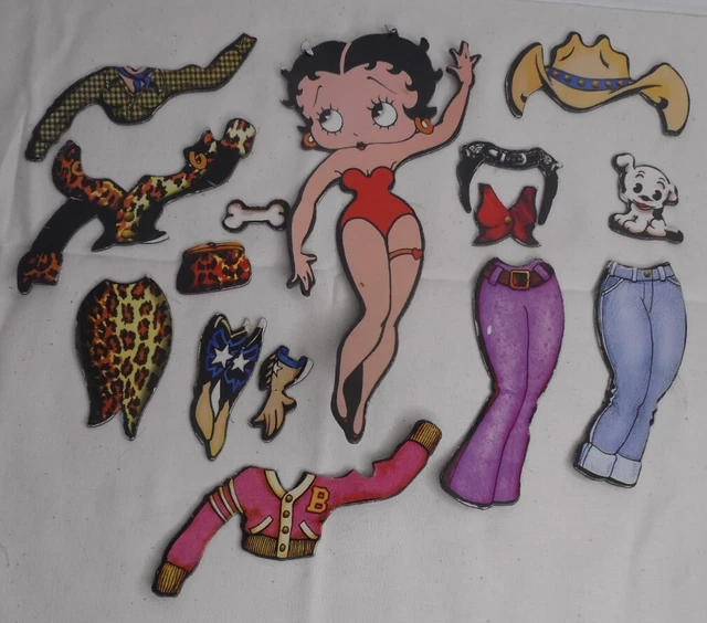 Betty Boop & Pudgy Magnetic Paper Doll with Changeable Fashion Clothing 7-1/2" H