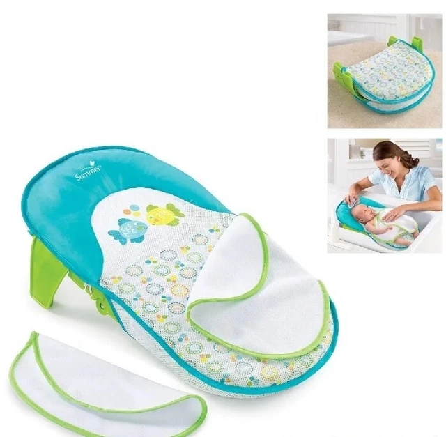 Newborn Baby Bath Seat Baby Tub Home Bath Seat Blue Green