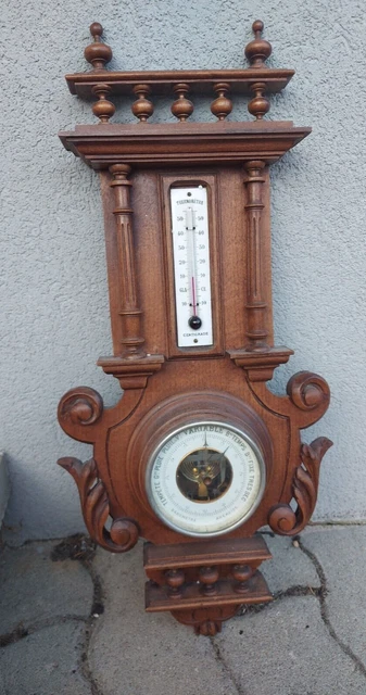 Thermomètre Bois, rond, Très DESIGN, marque BAROSTAR 903B72T