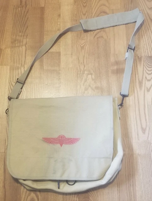 Rothco Israeli Paratrooper Shoulder Bag Khaki Parawing Logo Detach Adjust Strap