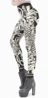 Donne Ragazze Leggings YOGA Sport Pantaloni digitale 3D TESCHI stampata