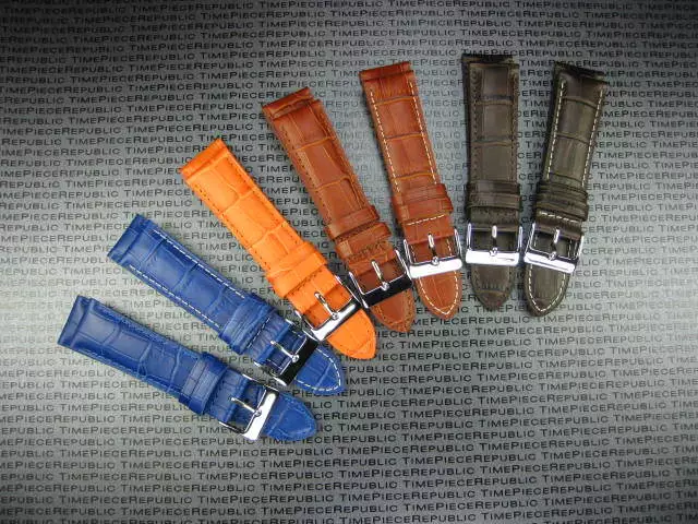 22mm Blu Marrone Arancione Cinturino IN Pelle Fiore per OMEGA Seamaster