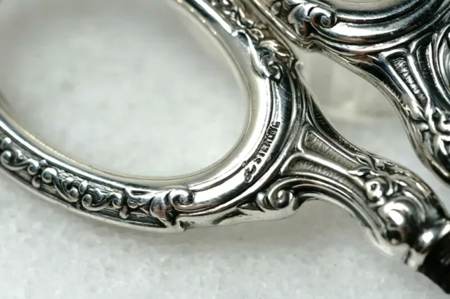 La Pierre Sterling Silver Scissors, Antique Victorian Art Nouve Sterling Silver