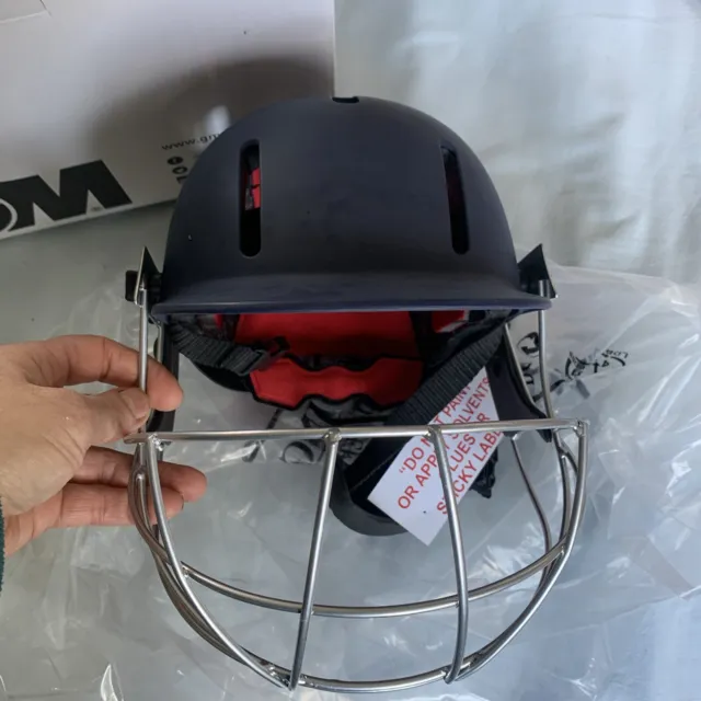 Gunn & Moore Purist Geo II Cricket Helmet - Navy Blue Junior