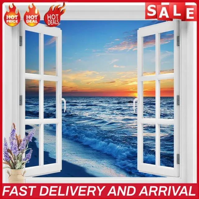 Window Sea Oil Paint By Numbers DIY Craft Coloring Drawing Home Decoration Gift