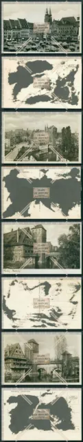Foto AK 4x Nürnberg 1936-39 verschiedene Ansichten Rückseite Klebe Reste aus