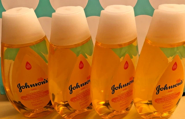 JOHNSON'S Baby Shampoo 4 x 100ml/Travel Size/Free From: Dyes, Parabens &Sulphate