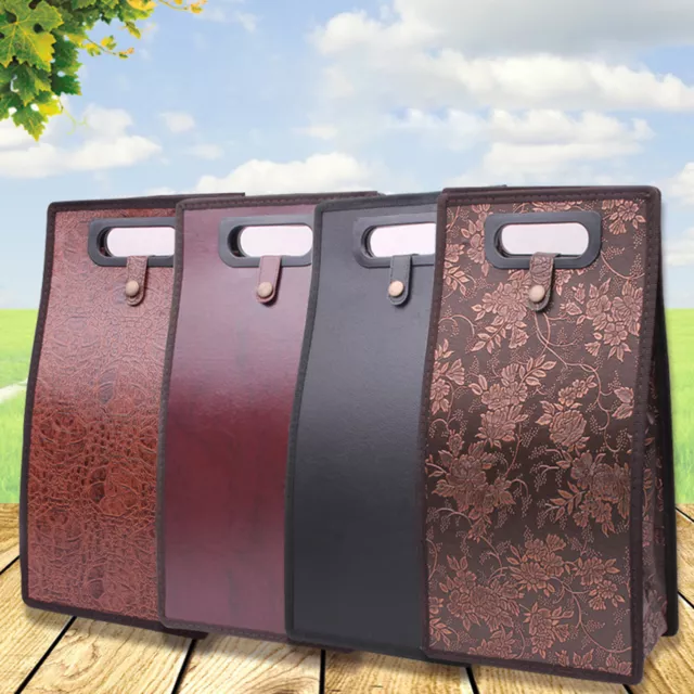 1/2Pcs PU Leather Wine Carrier Tote Gift Bags Christmas Double Bottle Protector
