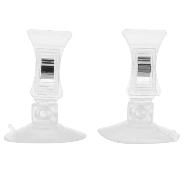 2 PCS 47mm Clear Plastic Wall Suction Cup Clip Clamp D7V14910