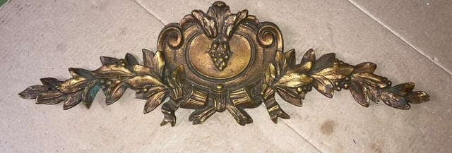 Ornement De Serrure Ancien En Bronze - Thème Corne D'Abondance, Pour Meuble Vintage