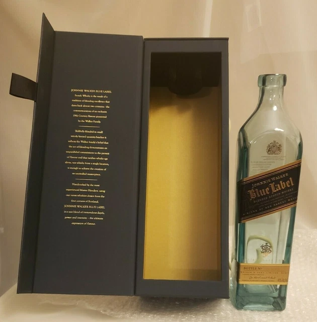 JOHNNIE WALKER BLUE Label Blended Scotch Whisky Case with Empty Bottle