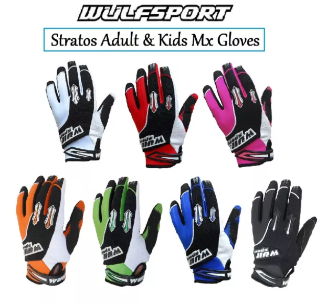 Wulf Wulfsport Stratos Adults Off Road Trials Mx Qued Dirt Bike Motocross Gloves